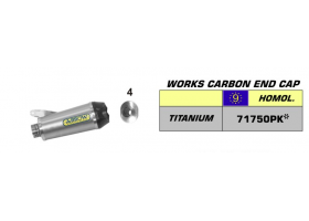 Układ Wydechowy ARROW BMW S 1000 RR 09/14 Works Carbon End Cap Tytanowy Short 71750PK