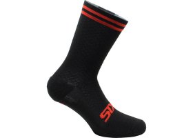 Krótkie Skarpetki Zimowe SIXS Merino Wool Black/Red