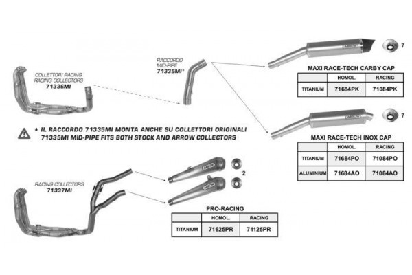 Dekat ARROW Honda CBR 1000 RR 06/07 Rura eliminująca katalizator