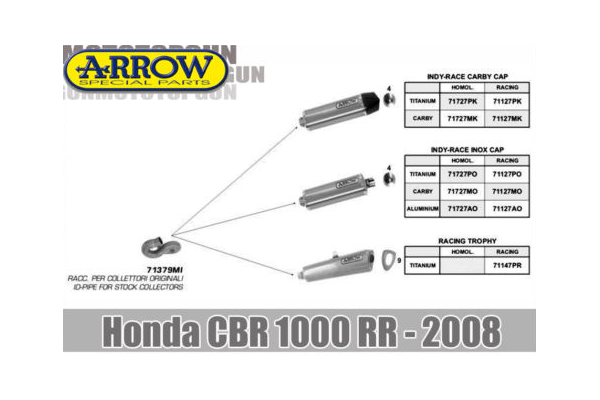 Dekat ARROW Honda CBR 1000 RR 08/11 Rura eliminująca katalizator