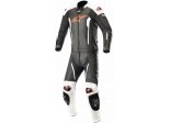 Kombinezon MISSILE LEATHER SUIT TECH AIR BAG COMPATIBLE Black/White/fluo/yellow