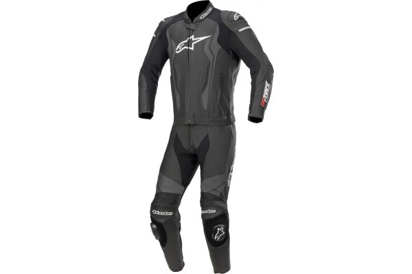 Kombinezon MISSILE LEATHER SUIT TECH AIR BAG COMPATIBLE Black/White/fluo/yellow