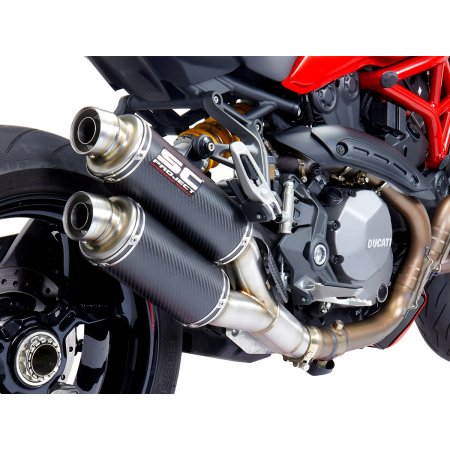 Układ wydechowy SC-PROJECT TWIN GP KARBON SLIP-ON DUCATI MONSTER 1200 / S / R 2017 - 2021