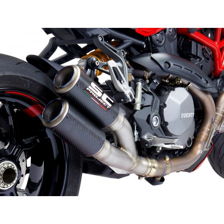 Układ wydechowy SC-PROJECT TWIN CR-T KARBON SLIP-ON DUCATI MONSTER 1200 / S / R 2017 - 2021