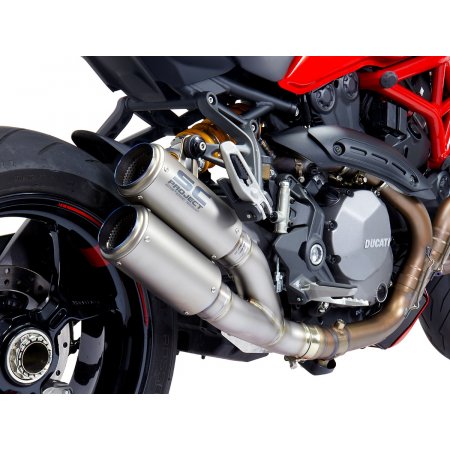 Układ wydechowy SC-PROJECT TWIN CR-T TYTAN SLIP-ON DUCATI MONSTER 1200 / S / R 2017 - 2021