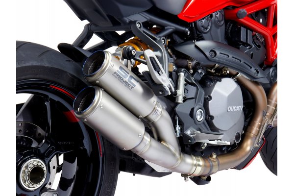 Układ wydechowy SC-PROJECT TWIN CR-T TYTAN SLIP-ON DUCATI MONSTER 1200 R 2016