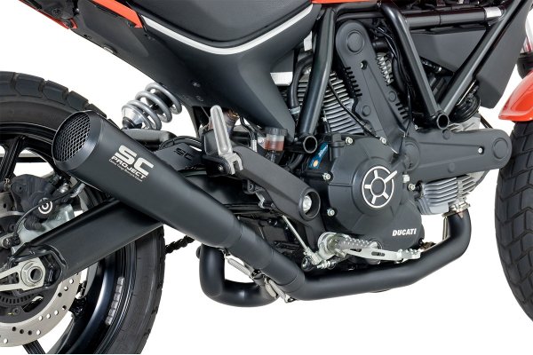 Układ wydechowy SC-PROJECT 70S CONIC STAL CZARNY FULL SYSTEM DUCATI SCRAMBLER 400 2016 - 2019