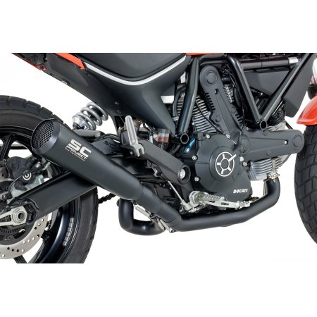 Układ wydechowy SC-PROJECT 70S CONIC STAL CZARNY FULL SYSTEM DUCATI SCRAMBLER 400 2016 - 2019