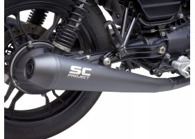 Układ wydechowy SC-PROJECT RACER CONICAL STAL CZARNY 2 SLIP-ON MOTO GUZZI V7 III 2017 - 2020