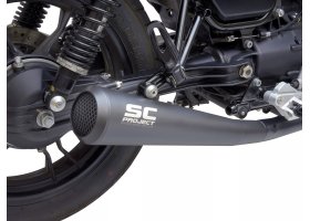 Układ wydechowy SC-PROJECT 70S CONICAL STAL CZARNY 2 SLIP-ON MOTO GUZZI V7 III 2017 - 2020