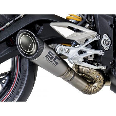 Układ wydechowy SC-PROJECT S1 TYTAN SLIP-ON TRIUMPH STREET TRIPLE 765 / S / R / RS 2017 - 2019