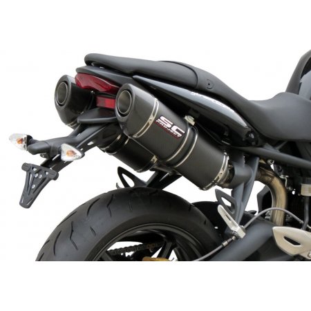 Układ wydechowy SC-PROJECT OVAL KARBON 2 SLIP-ON TRIUMPH STREET TRIPLE 675 / R 2007 - 2012